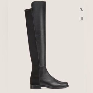 Stuart Weitzman Women's 5050 Leather OTK Boot Black size 7.5 US